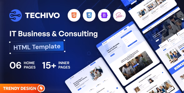 Techivo - IT Service & Consulting HTML Template - WordPress Theme Preview