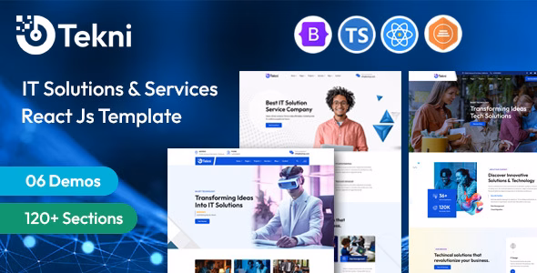 Tekni – IT Solutions & Technology React JS Template WordPress theme
