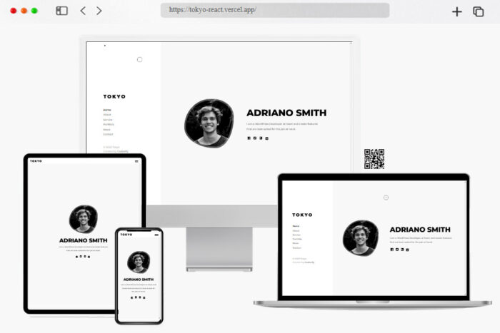 tokyo one page portfolio template