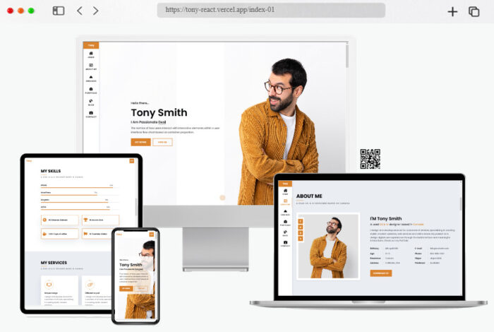 tony responsive personal website template