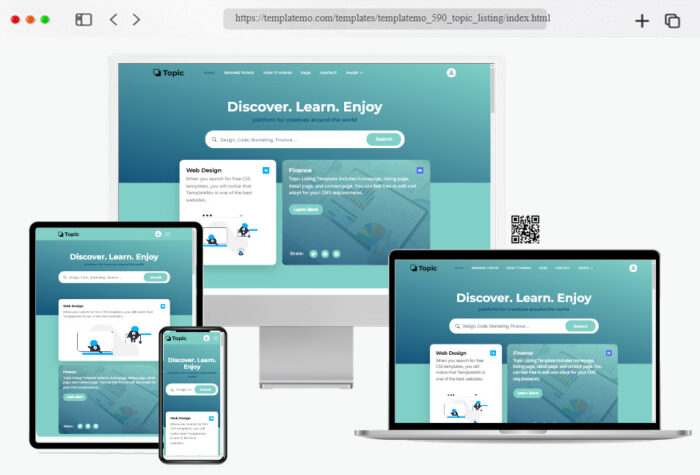 topic listing html template