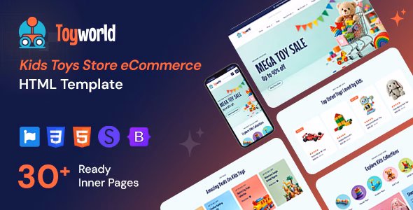 Toyworld - Kids Toys Store eCommerce HTML Template WordPress theme