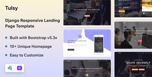 Tulsy - Django Multipurpose Landing Page Template WordPress theme