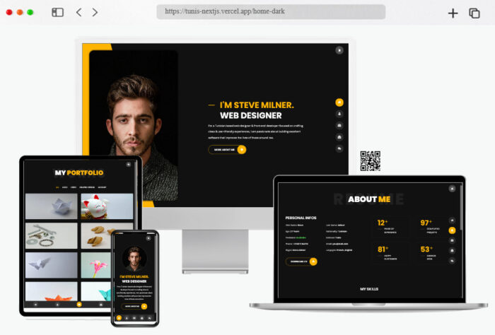 tunis developer personal website template