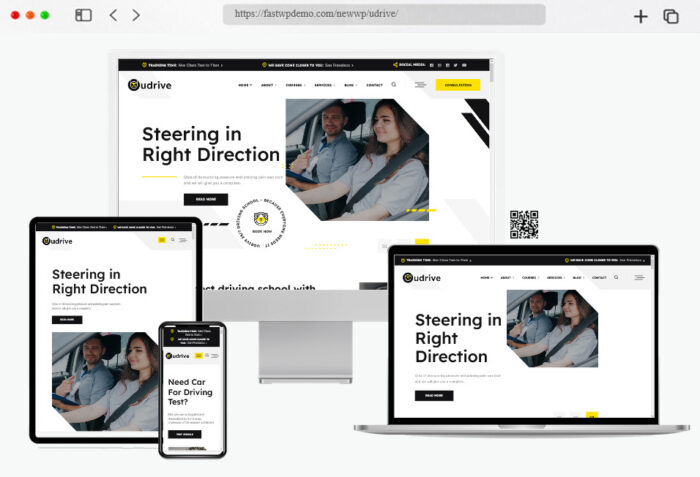 udrive driving school wordpress theme