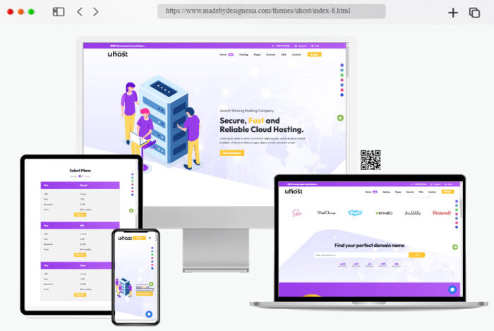 uhost scalable hosting for website template