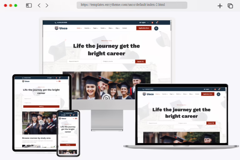 unco college bootstrap 5 template
