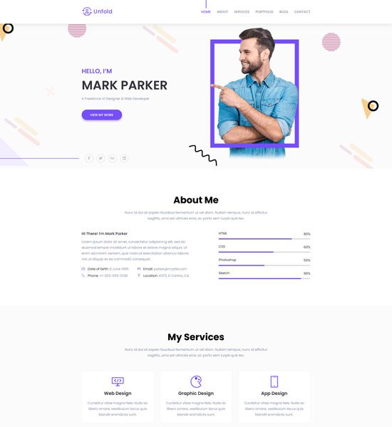 unfold lite template