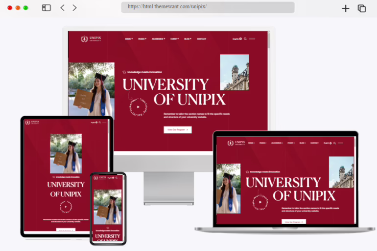 unipix university html template