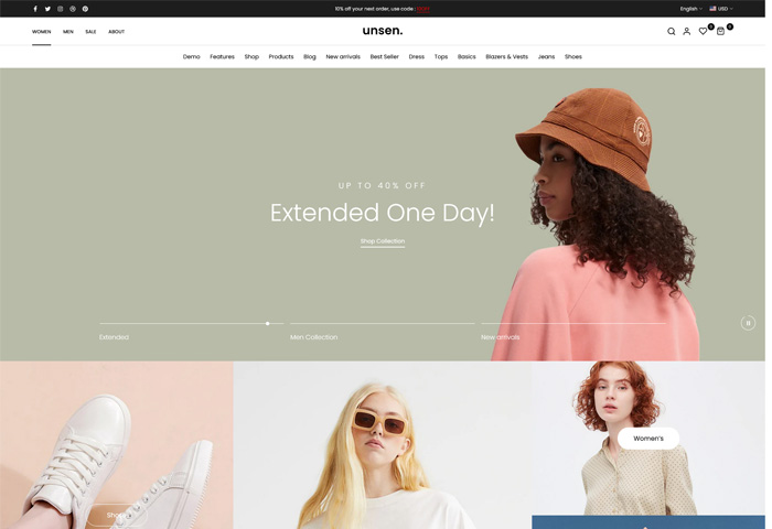 unsen shopify theme
