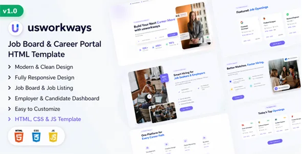 Usworkways – Job Listing & Directory HTML Template WordPress theme