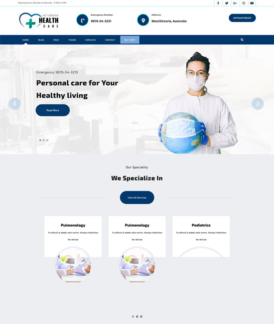 Free WordPress theme for health blogs
