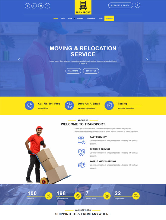 Logistics theme with fleet management features