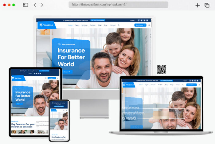 vankine insurance business wordpress theme