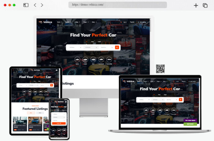Vehica WordPress theme offering car dealer and listing solutions 