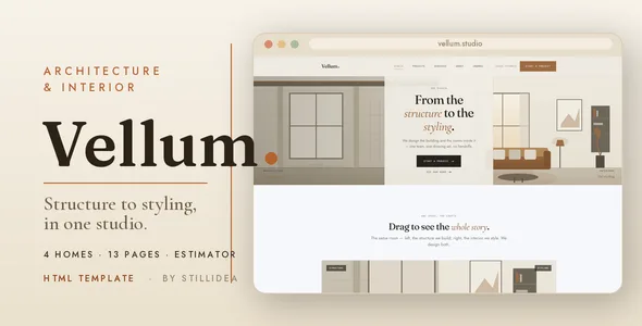 Vellum — Architecture & Interior Design HTML Template WordPress theme