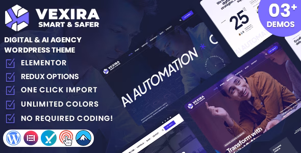 Vexira - Digital & AI Agency WordPress Theme WordPress theme