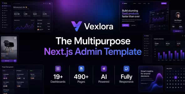 Vexlora - Multipurpose Nextjs Admin Template WordPress theme