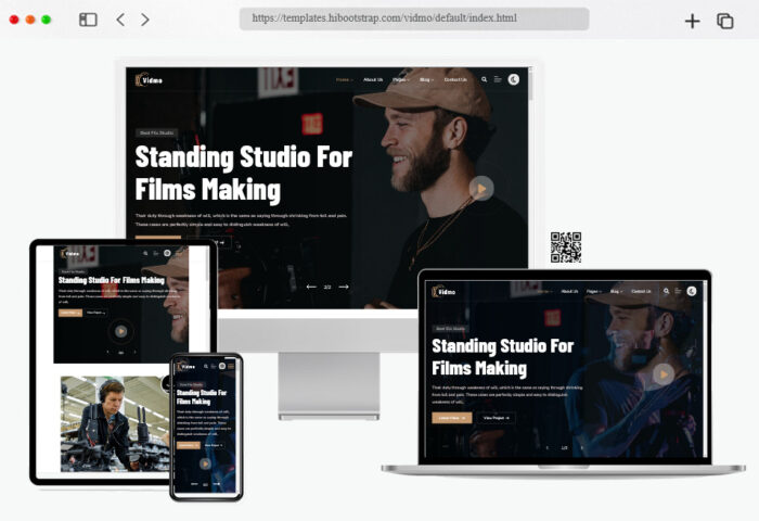 vidmo movie video production html template