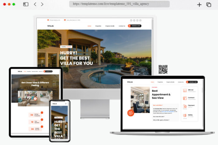 villa agency template