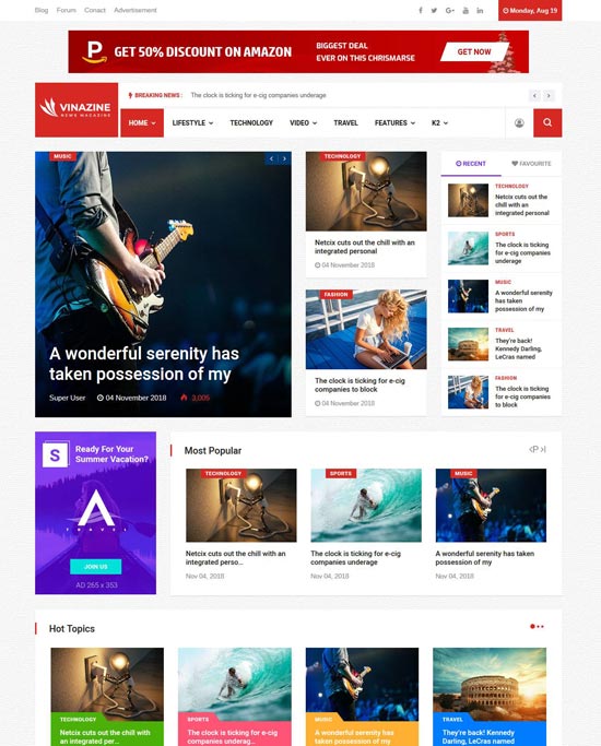 vinazine joomla news template