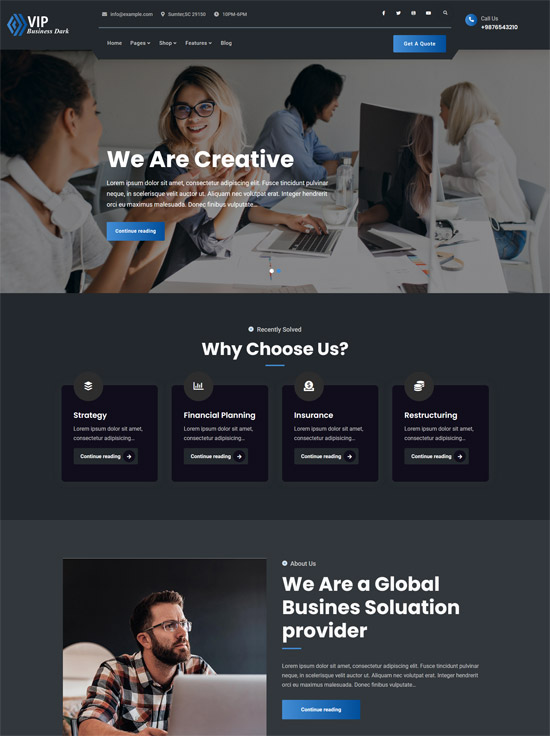 Free WordPress themes with one-click demo import