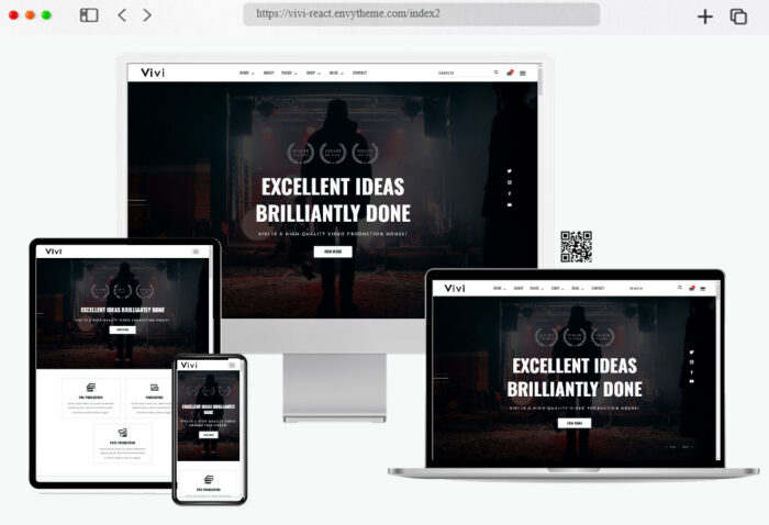vivi video production movie react next template