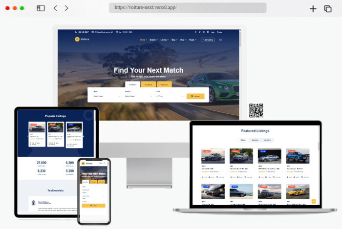 voiture automotive car dealer react nextjs template
