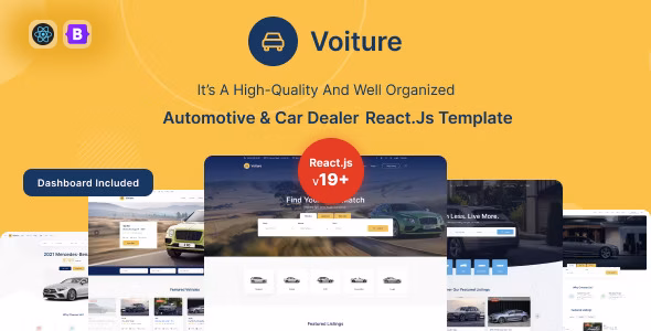 Voiture - Automotive & Car Dealer ReactJs Template WordPress theme
