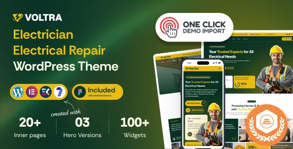 Voltra - Electrician Electrical Repair WordPress Theme - WordPress Theme Preview