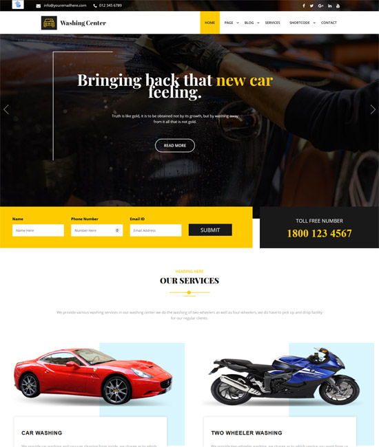 Free responsive car WordPress theme