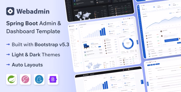 WebAdmin - Spring Boot Admin & Dashboard Template WordPress theme