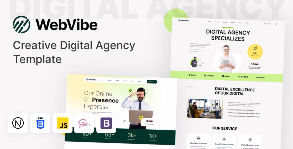 WebVibe - Creative Digital Agency React Template WordPress theme