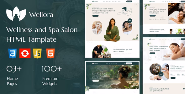 Wellora – Wellness & Spa Salon HTML Template WordPress theme