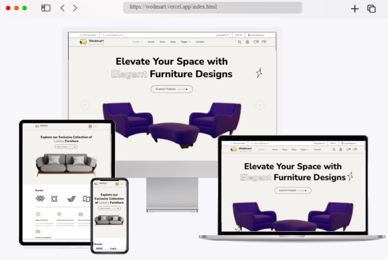 wodmart furniture ecommerce template
