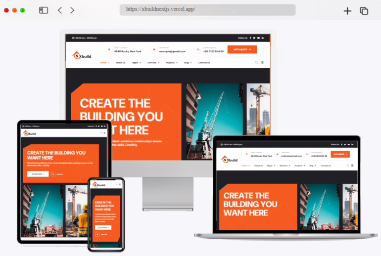 xbuild factory react nextjs template