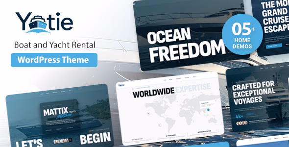 Yatie - Yacht Charter & Boat Rental WordPress Theme with Online Booking WordPress theme
