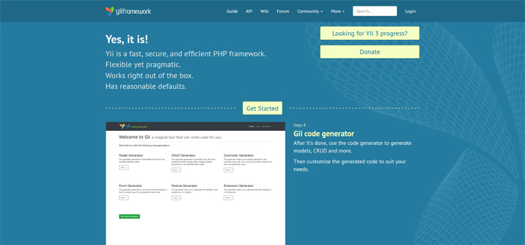 yii php framework