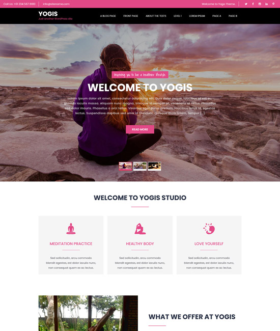 Fitness WordPress theme with membership options