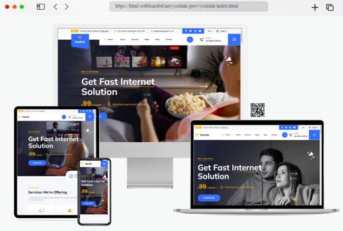 youlink broadband internet services html template