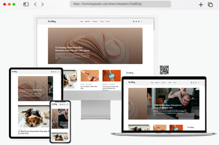 zenblog free Bootstrap blog template
