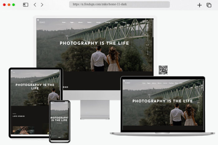 zuko wedding photography wordpress theme