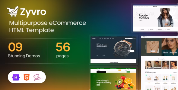 Zyvro – Multipurpose eCommerce HTML Template WordPress theme