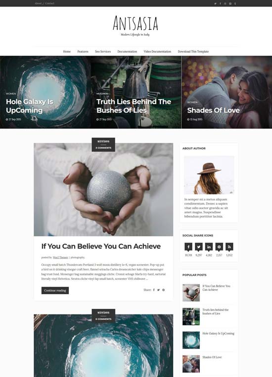 antsasia clean blogger template