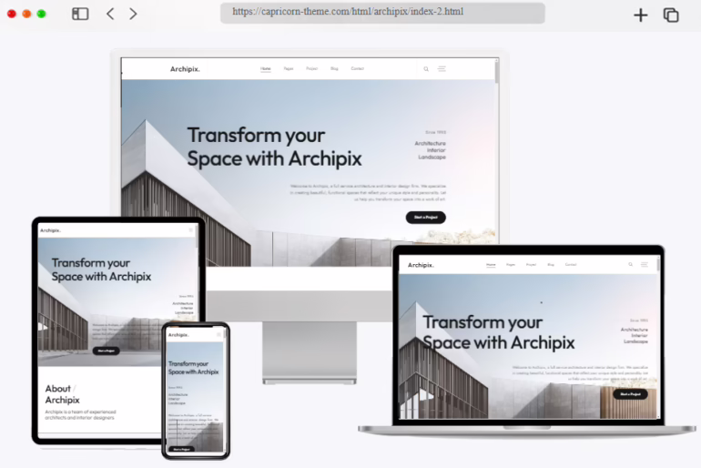 archipix architecture interior design html template