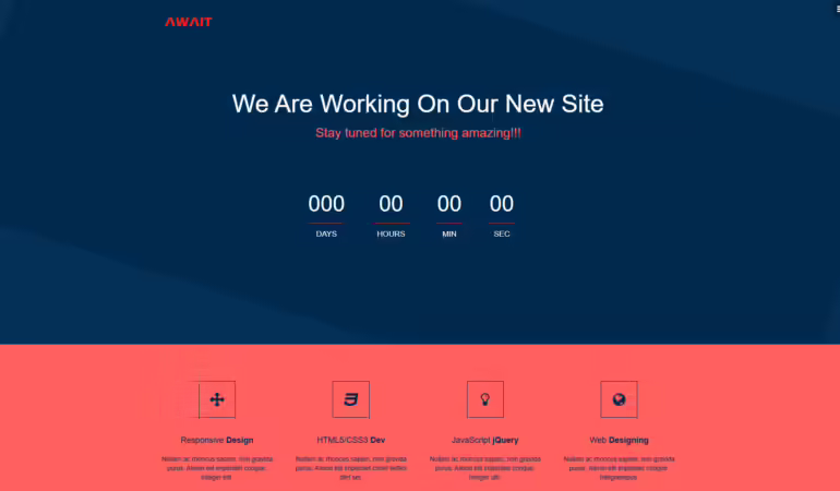 Free coming soon templates with email subscription