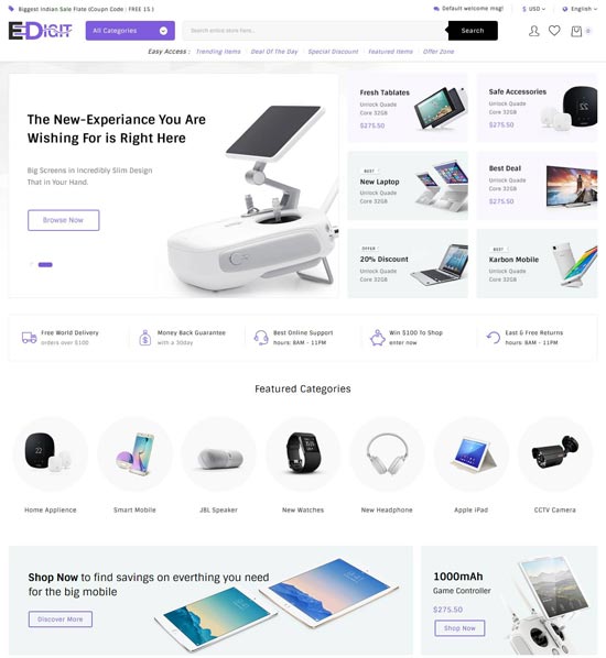 edigit magento phone shop theme
