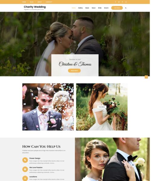 free charity wedding wordpress