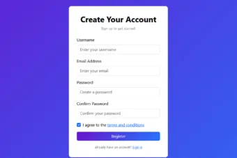 modern stylish user registration form webp