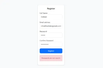 simple clean registration form